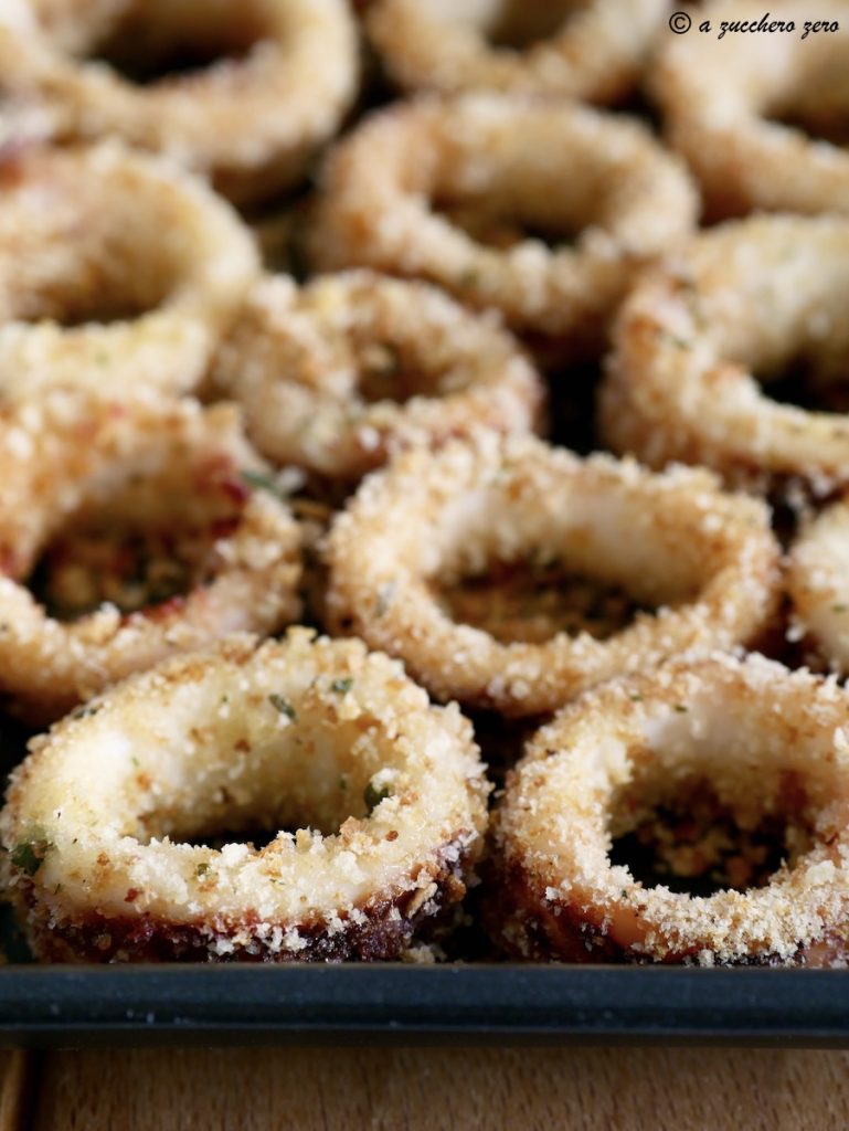 Baked Breaded Squid Rings with Lemon