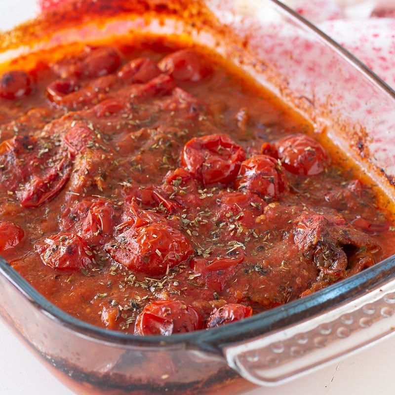 Baked Meat with Pizza Sauce