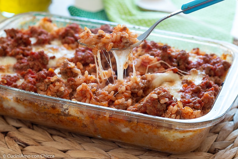 Baked Rice Timbale with Melty Meat Sauce