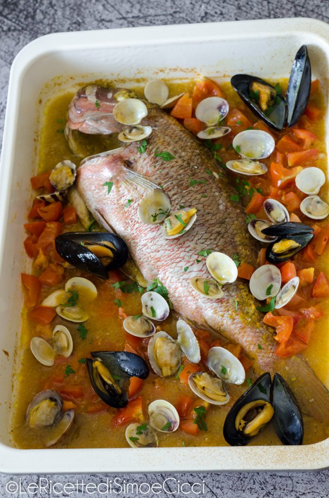 Baked Snapper with Seafood