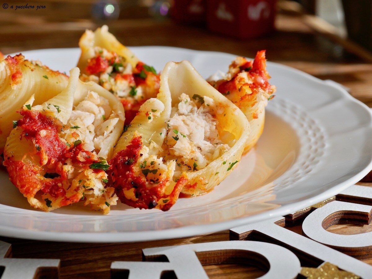 Baked Stuffed Pasta Shells with Fish