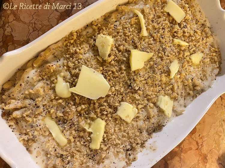 Baked Trofie with Walnuts, Speck, and Provola