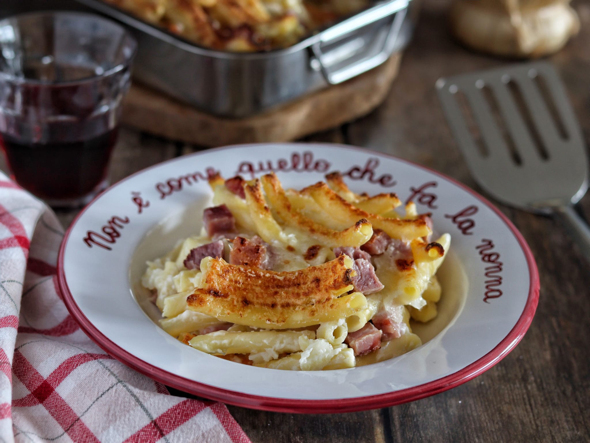 Baked Ziti with Ham and Mozzarella