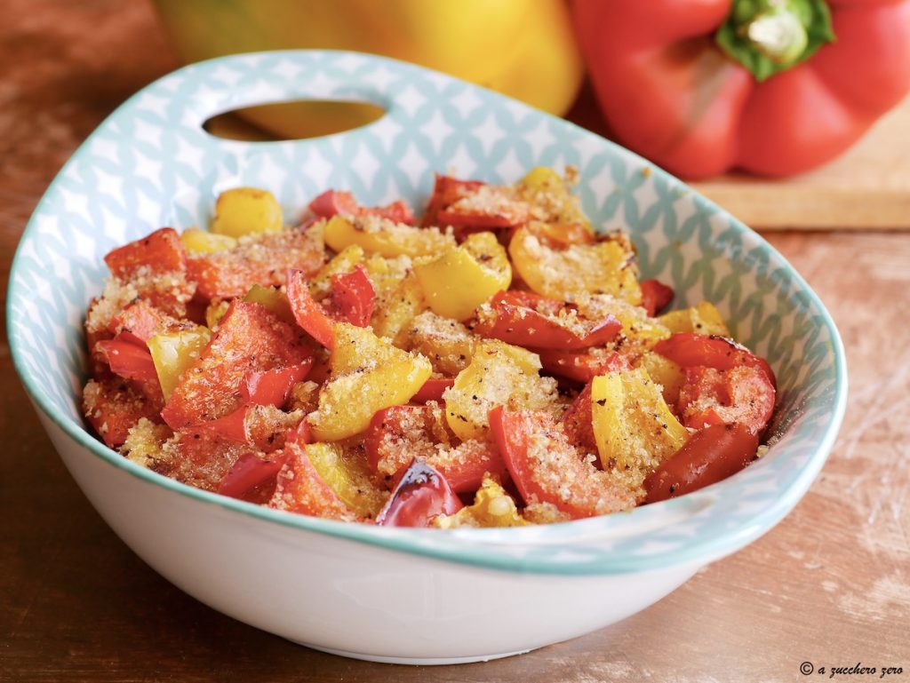 Baked light gratin bell peppers