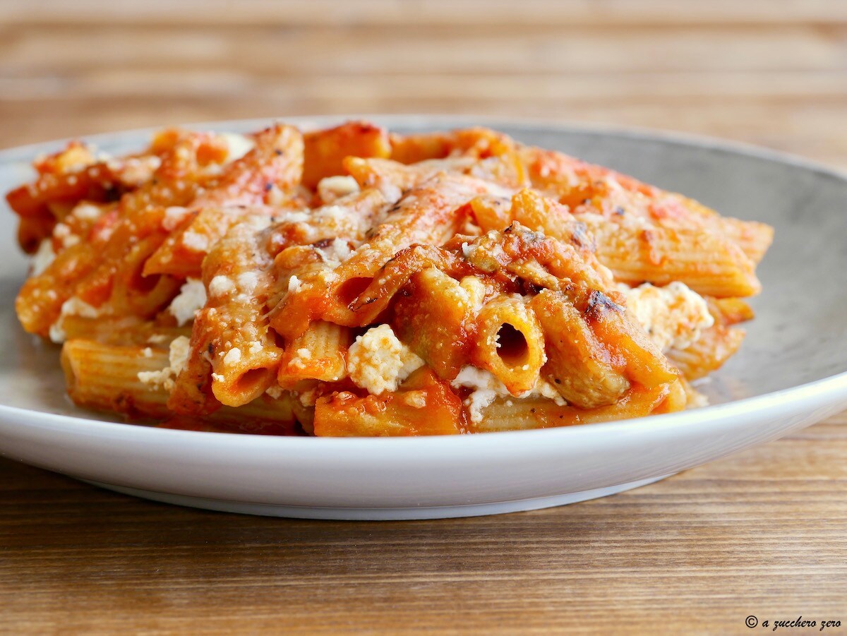 Baked Whole Wheat Pasta with Eggplants and Ricotta