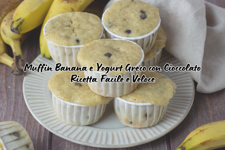 Banana and Greek Yogurt Muffins with Chocolate Chips – Soft and Light