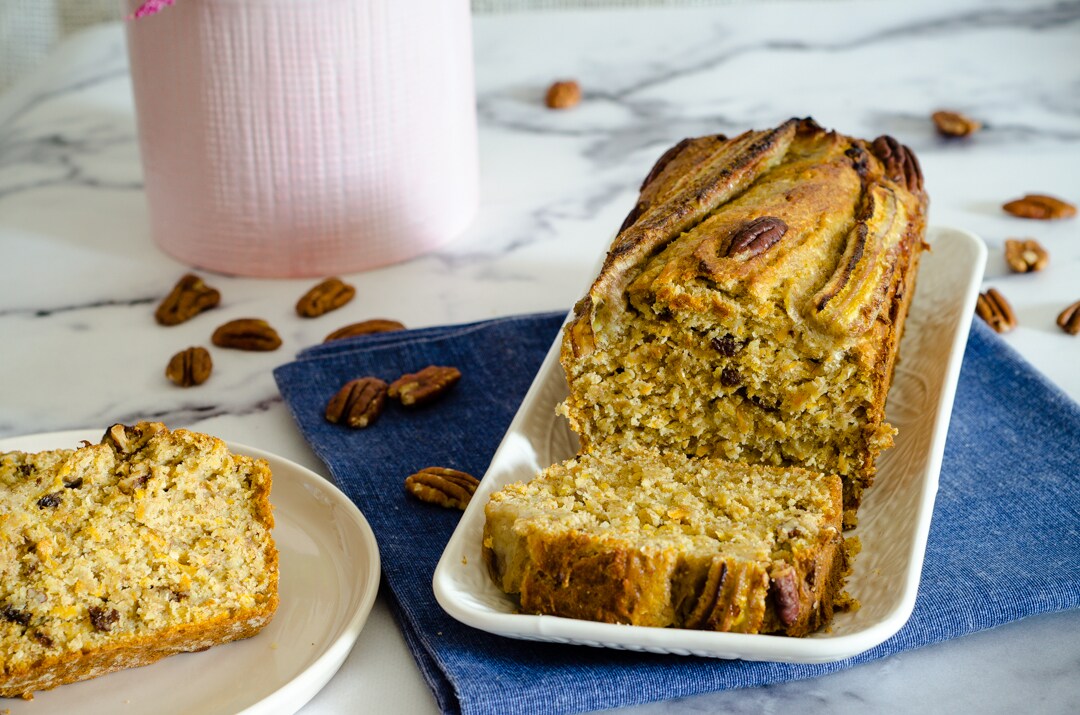 Carrot and Coconut Banana Bread, a delicious take on the famous banana dessert!