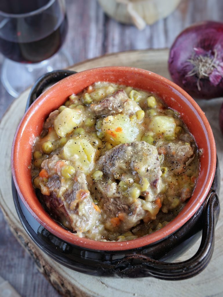 Beef Stew with Potatoes and Peas