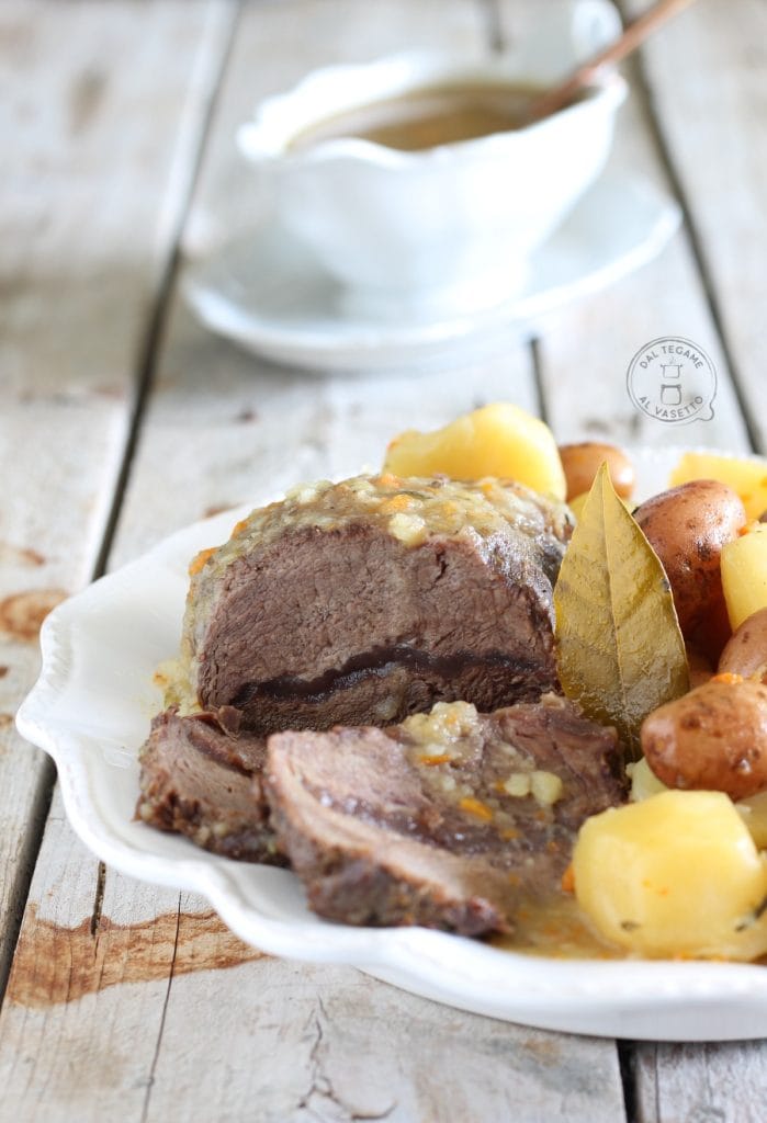 Beef roast with potatoes cooked in the instant pot or multicooker