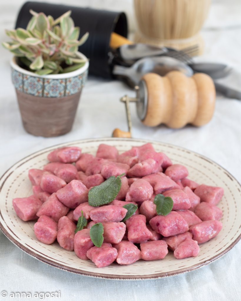 Beet and ricotta gnocchi
