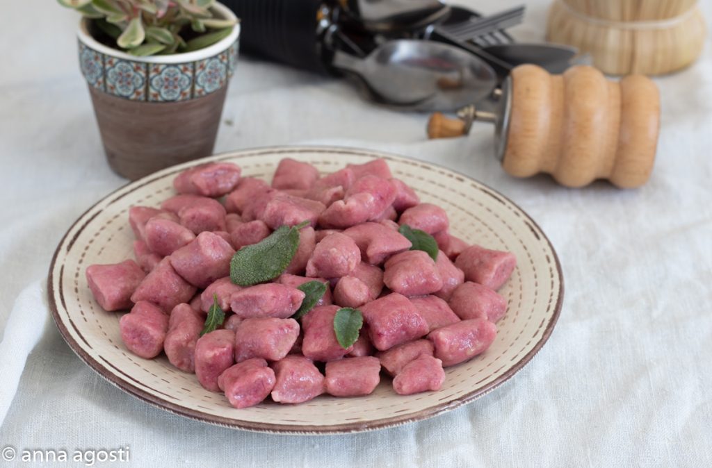 Beet and ricotta gnocchi