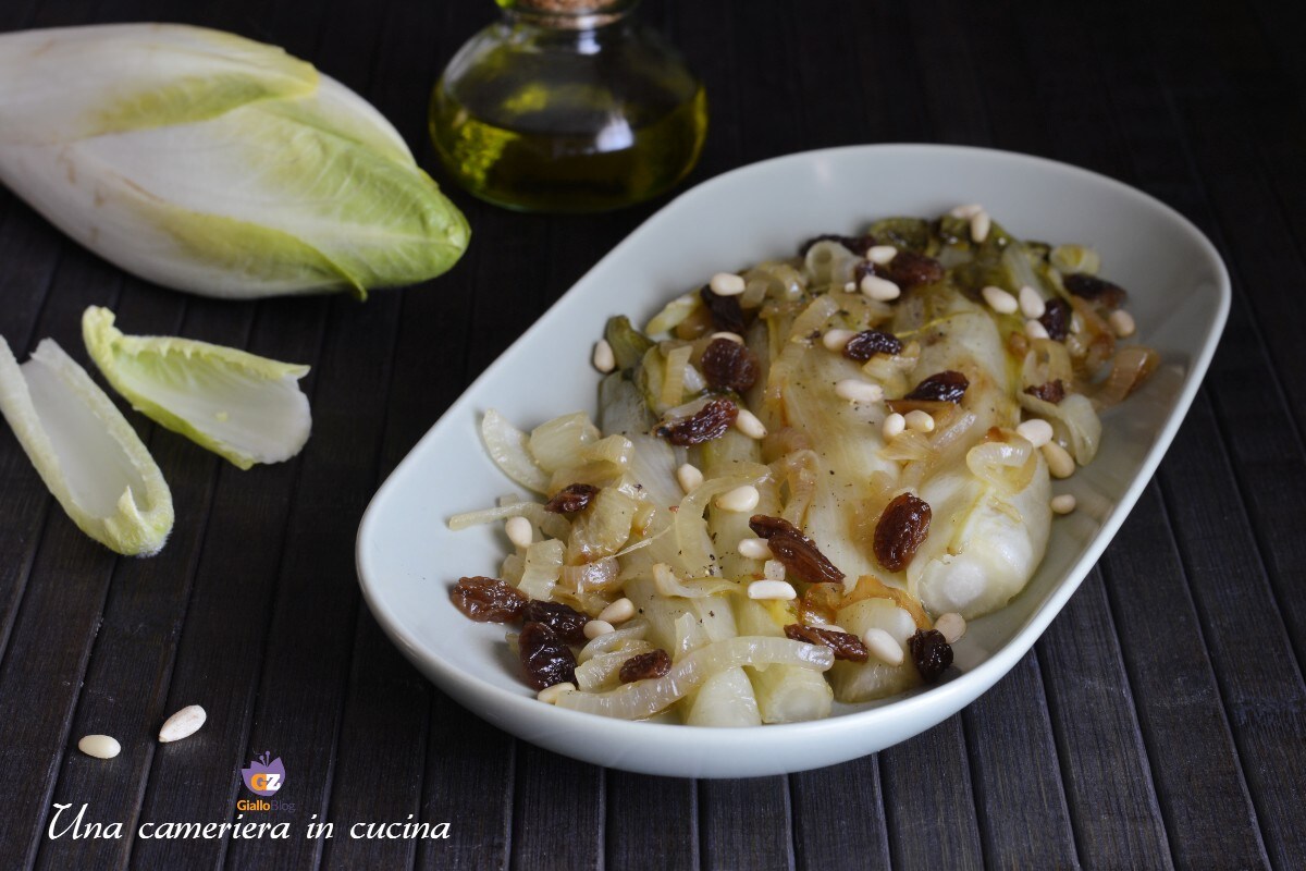 Belgian Endive with Raisins and Pine Nuts