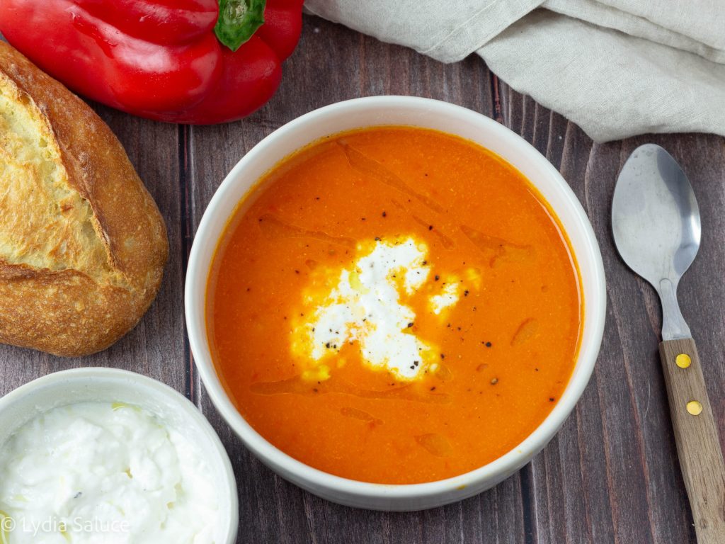 Bell Pepper and Stracciatella Velouté