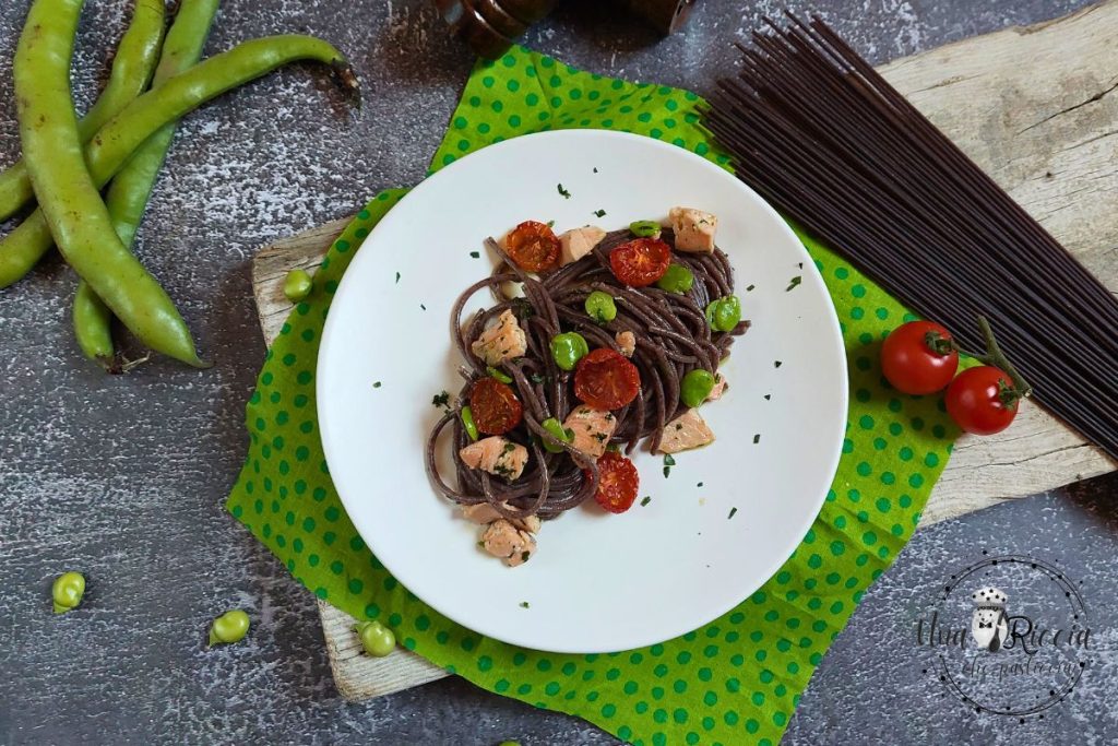 Black-Rice-Pasta-with-Salmon-and-Fava-Beans-cover