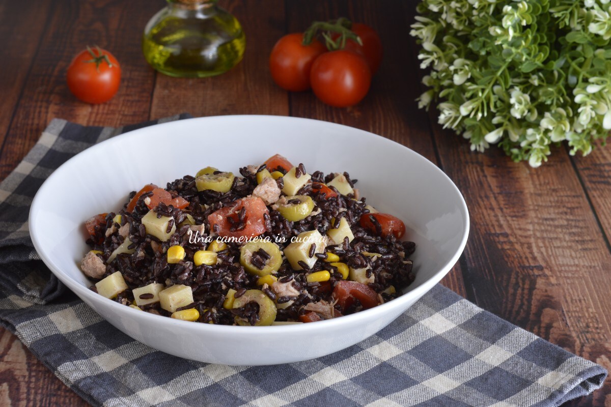Black Venere Rice Salad with Tuna and Cheese