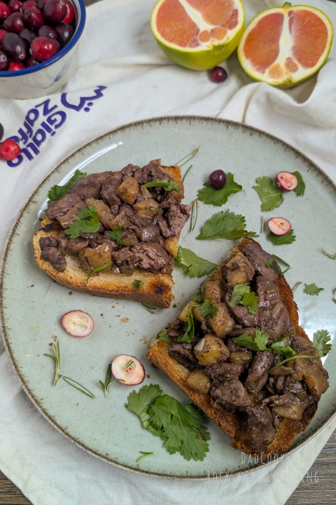 Brandy and Apple Liver Crostini