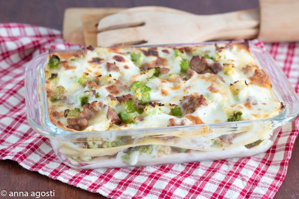 Broccoli and sausage lasagna the Sunday dish