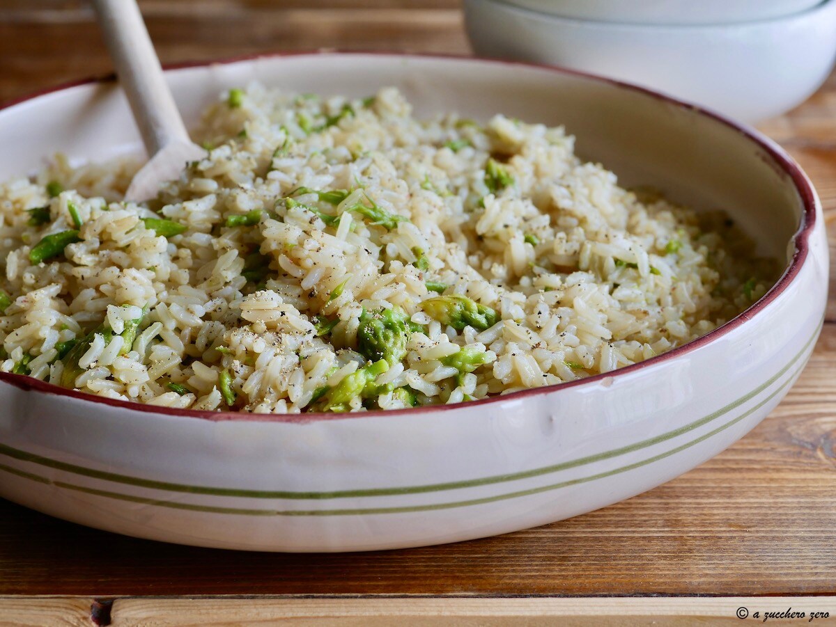 Wild Asparagus Risotto with Brown and Deamidated Rice