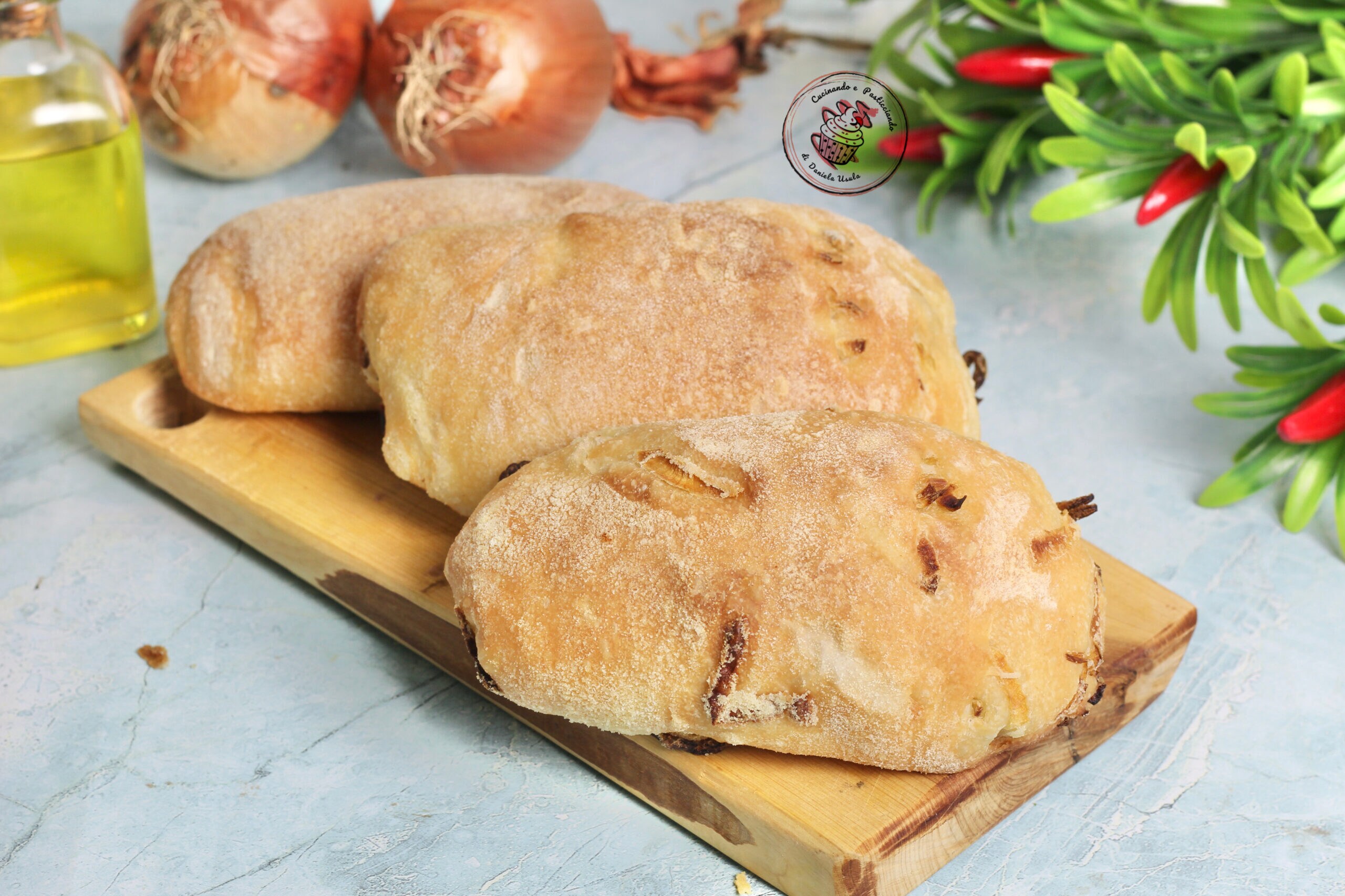 Bread with Onions and Sourdough Starter