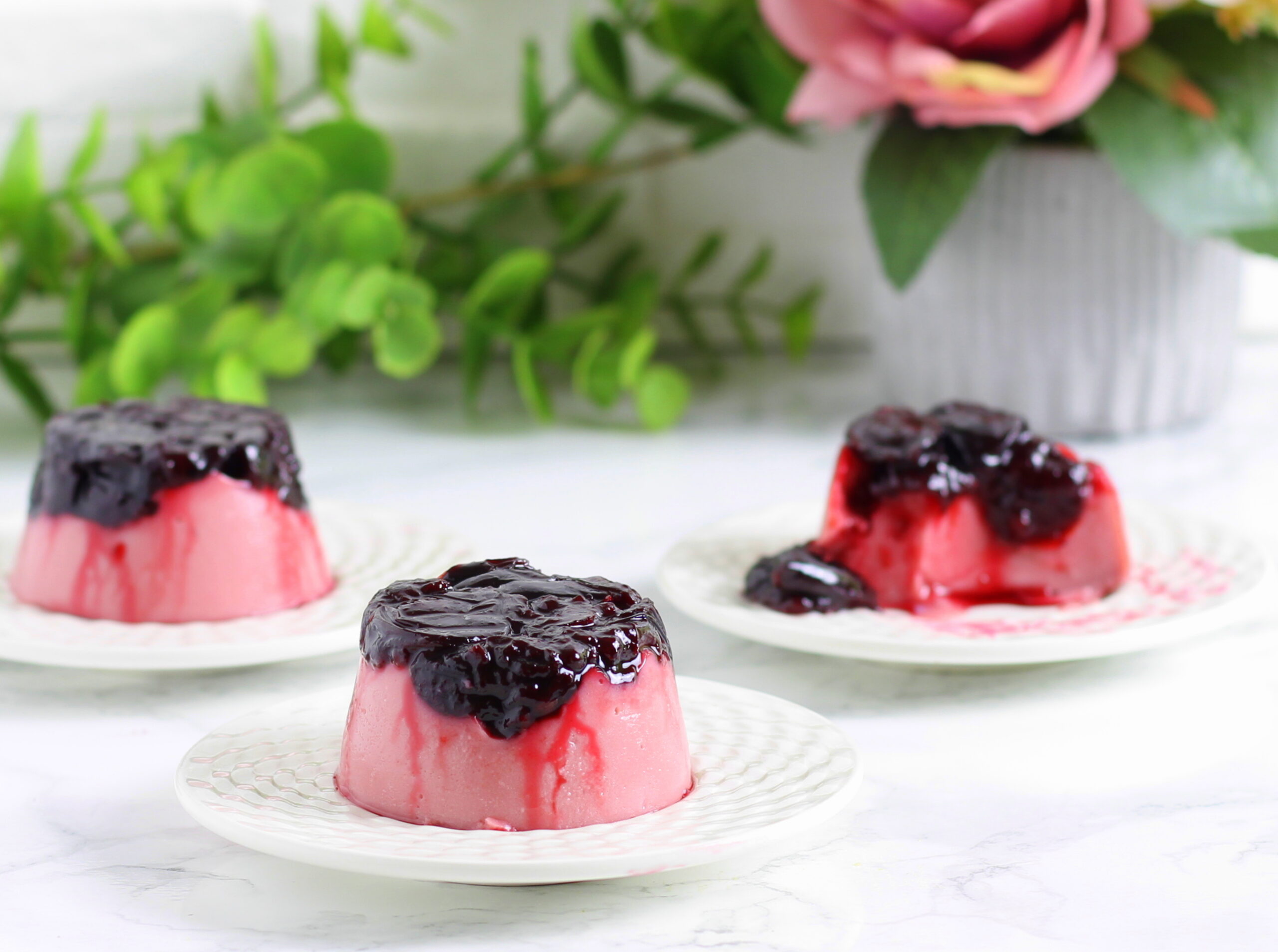 Cherry and Yogurt Pudding with Whole Cane Sugar