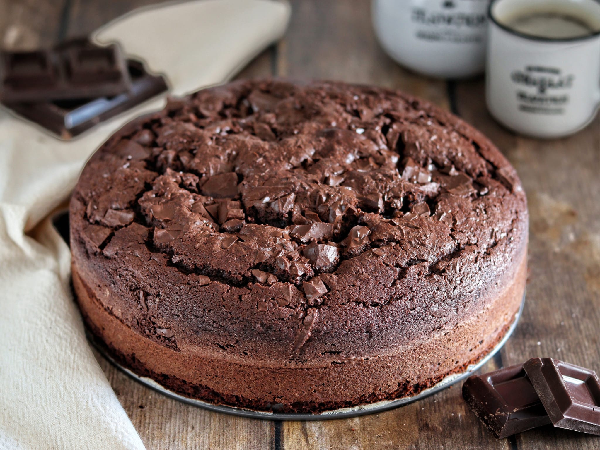 Cake with Cream and Cocoa