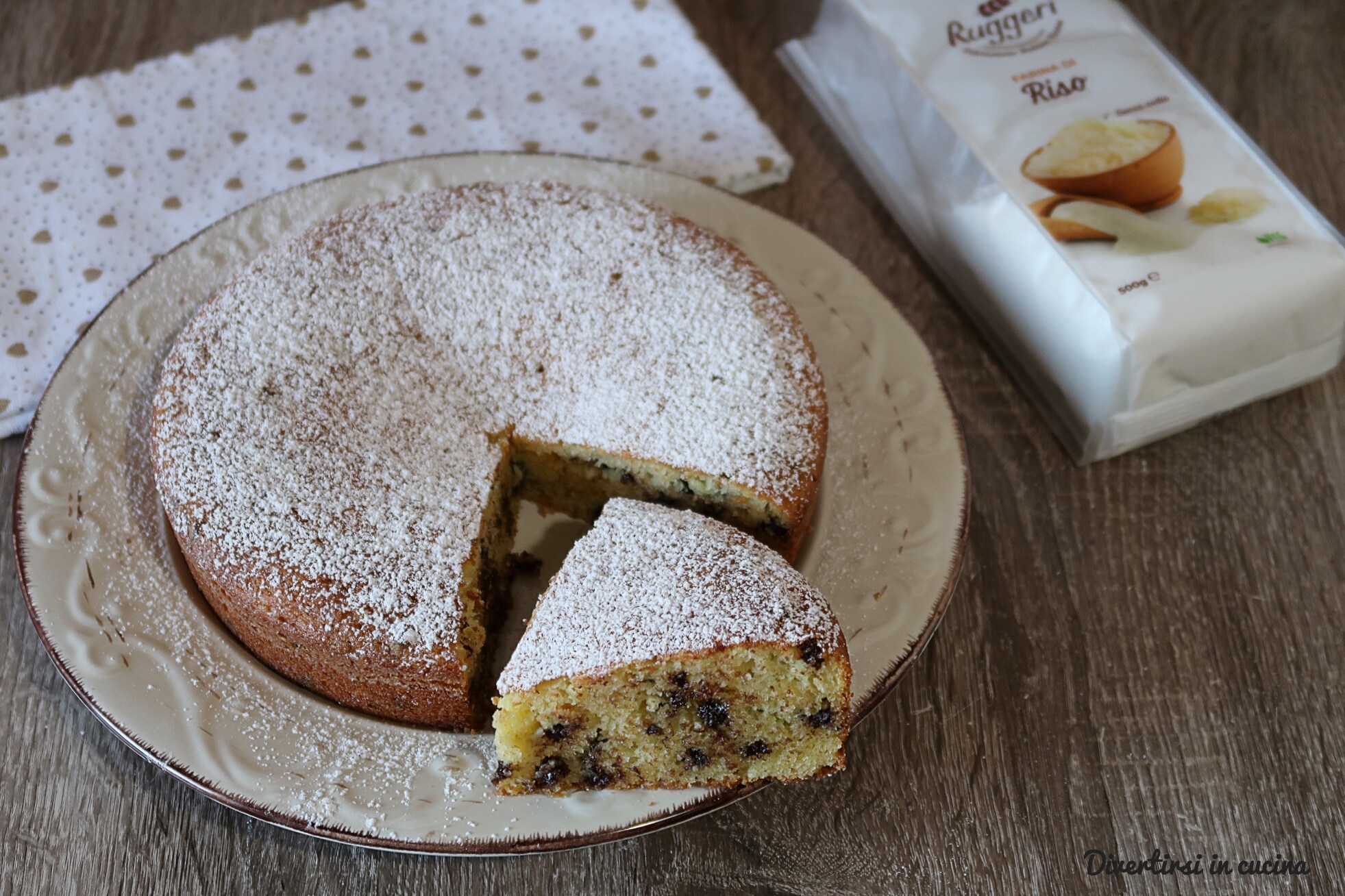 Cake with Rice Flour and Chocolate Chips
