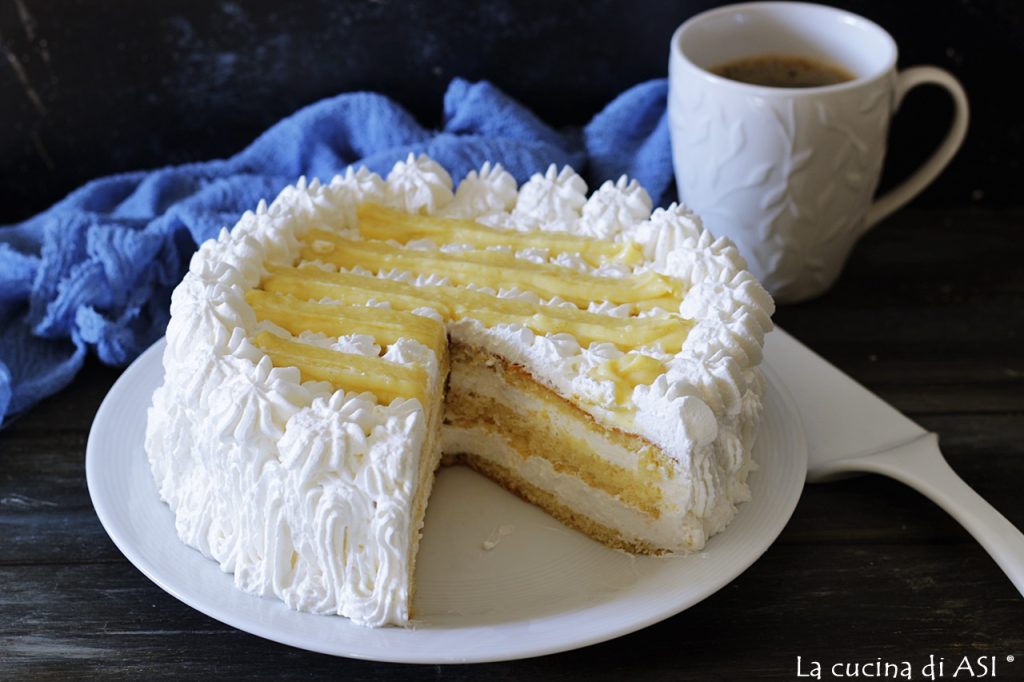 Chantilly Cake with Cream and Whipped Cream
