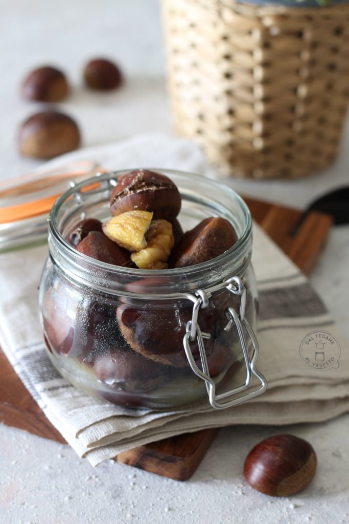 whole chestnuts with skin in the jar cooked in microwave jar cooking