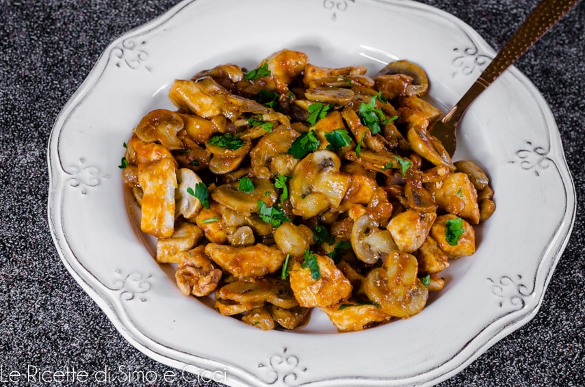 Chicken Strips with Mushrooms