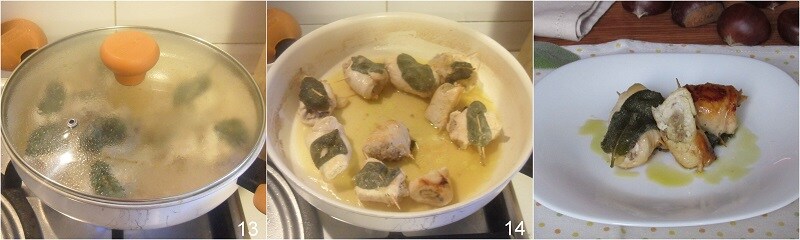 Chicken rolls with chestnuts and sausage, tasty recipe, il chicco di mais 5 cook the rolls