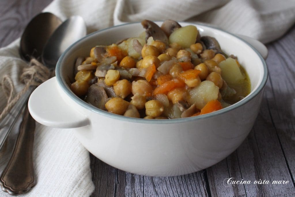 Chickpea, Potato, and Mushroom Soup Seaside Cooking