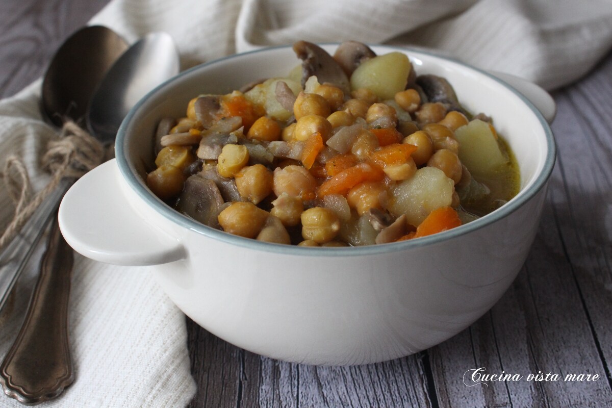 Chickpea, Potato, and Mushroom Soup