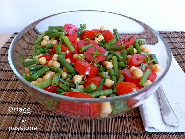 Chickpea salad green beans tomatoes VEGETABLES with passion by Sara