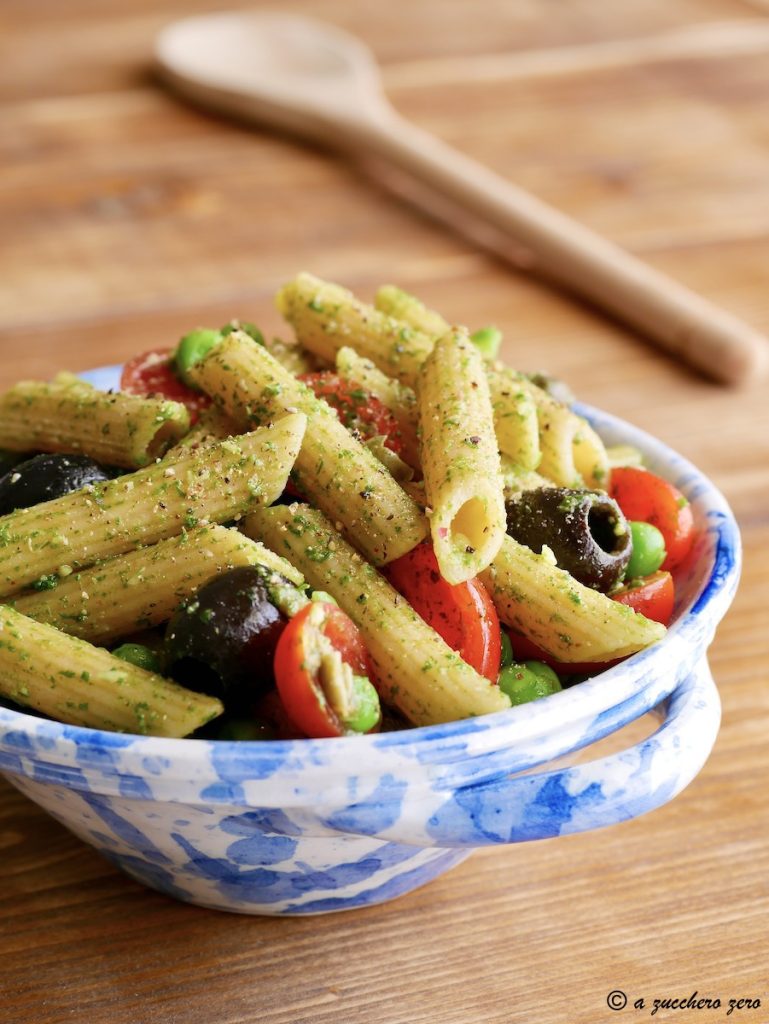 Chilled Whole Wheat Pasta with Peas Delight