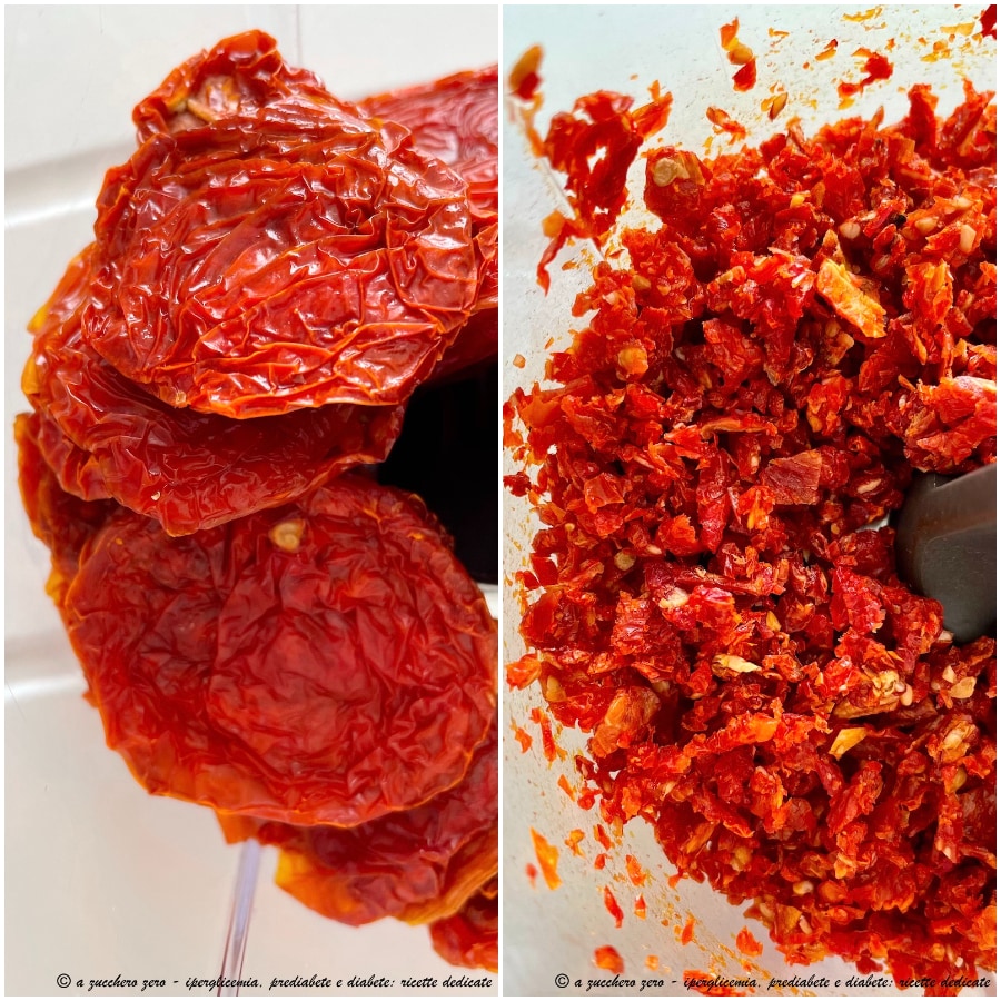 Chopped sun-dried tomatoes without oil