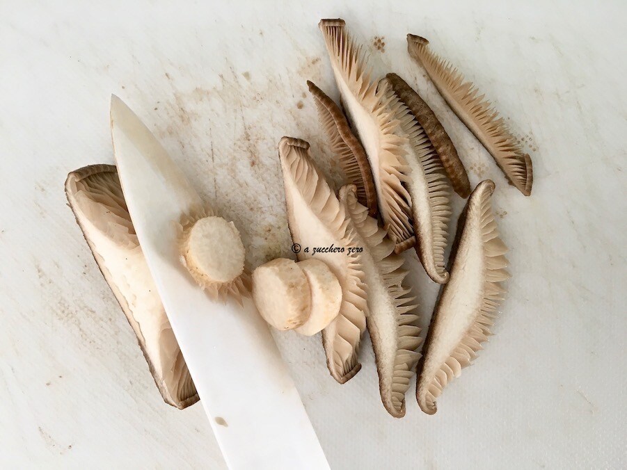 Cleaned and Sliced King Oyster Mushrooms