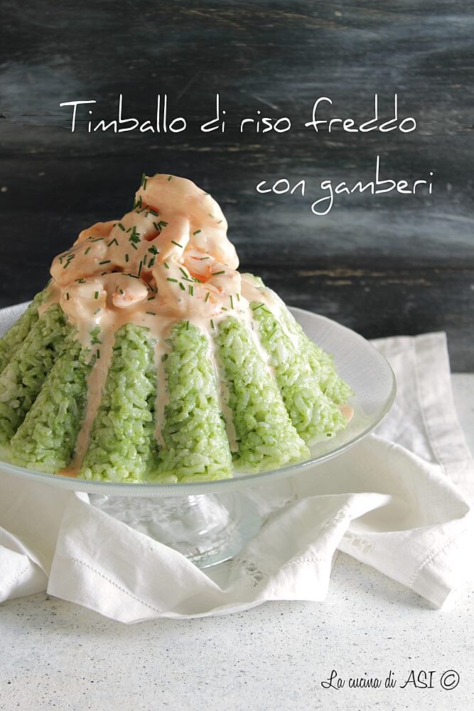 Cold Rice and Shrimp Timbale