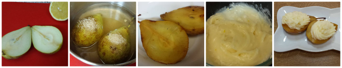 Pear stuffed with lemon cream