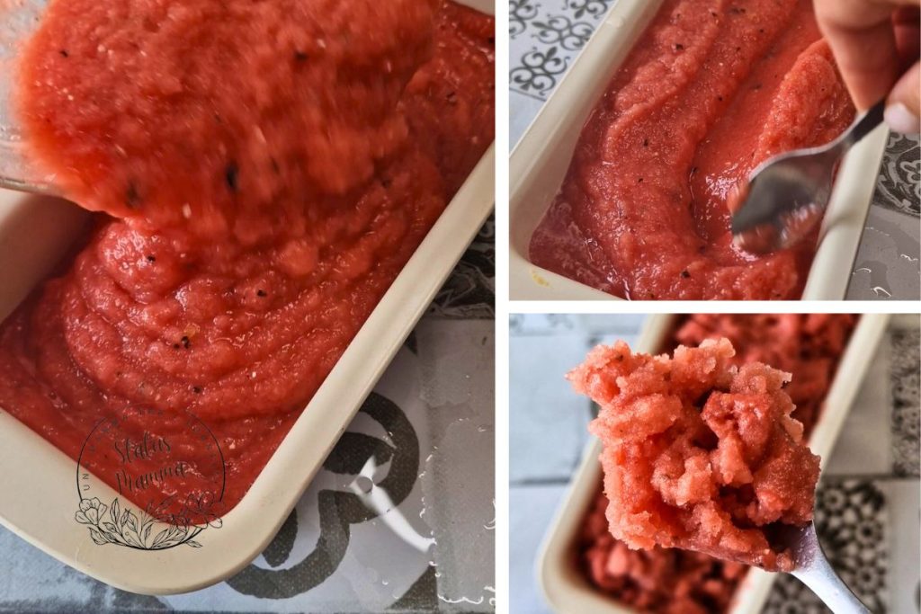 Collage of Watermelon Granita: The Easy and Refreshing Summer Dessert