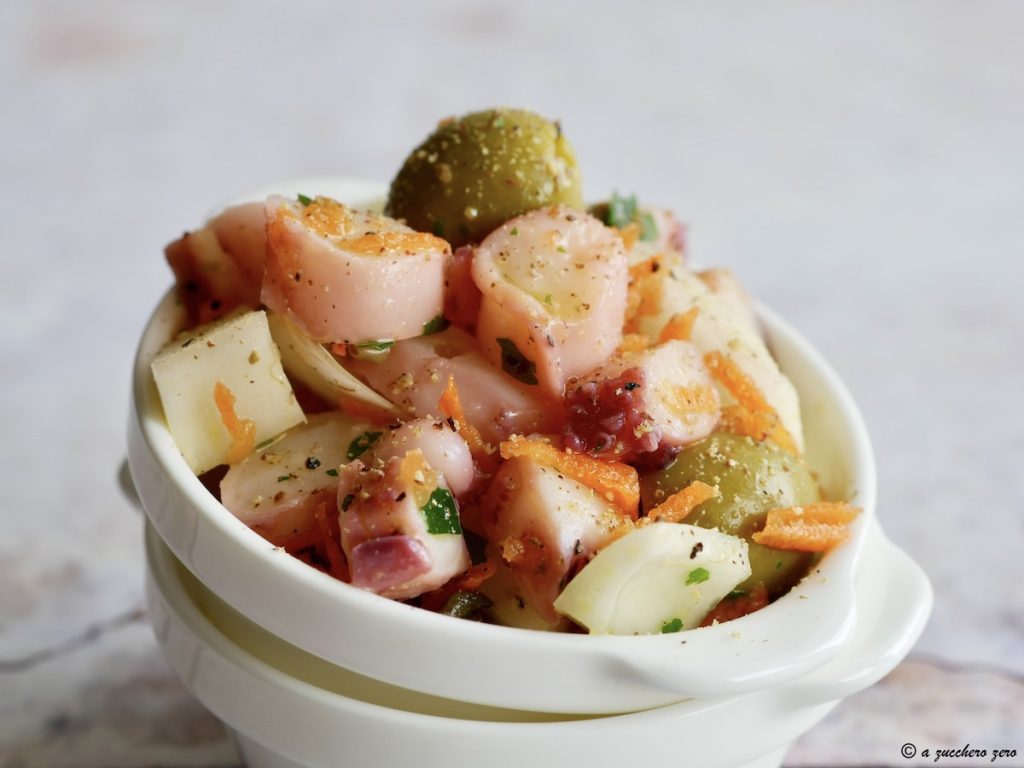 Cooked and Sliced Squid Tentacle Salad