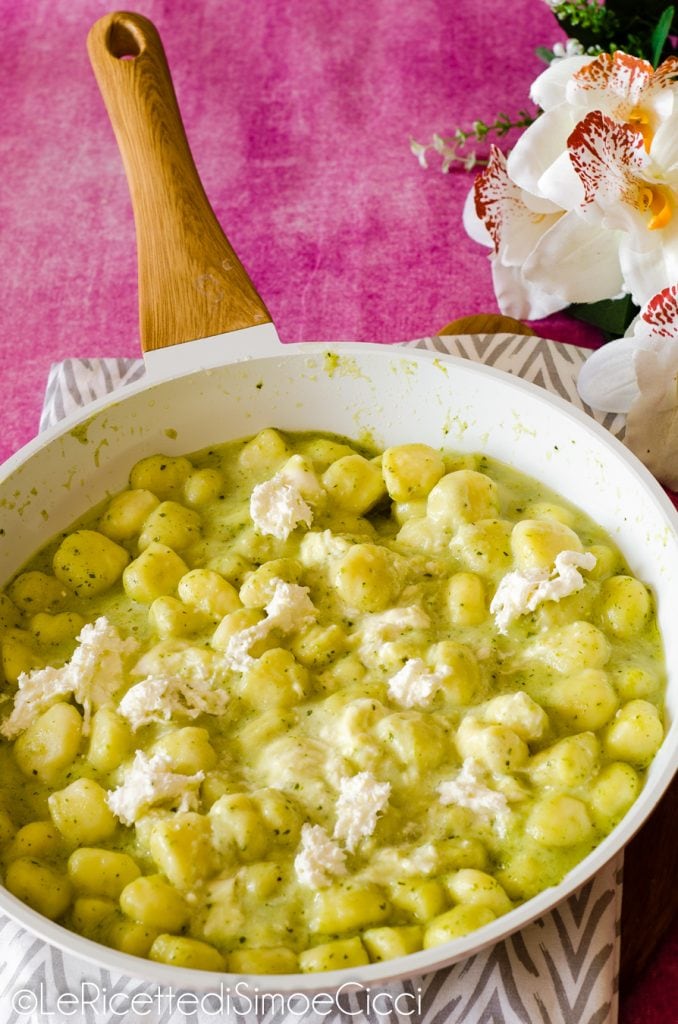 Gnocchi with pesto and burrata