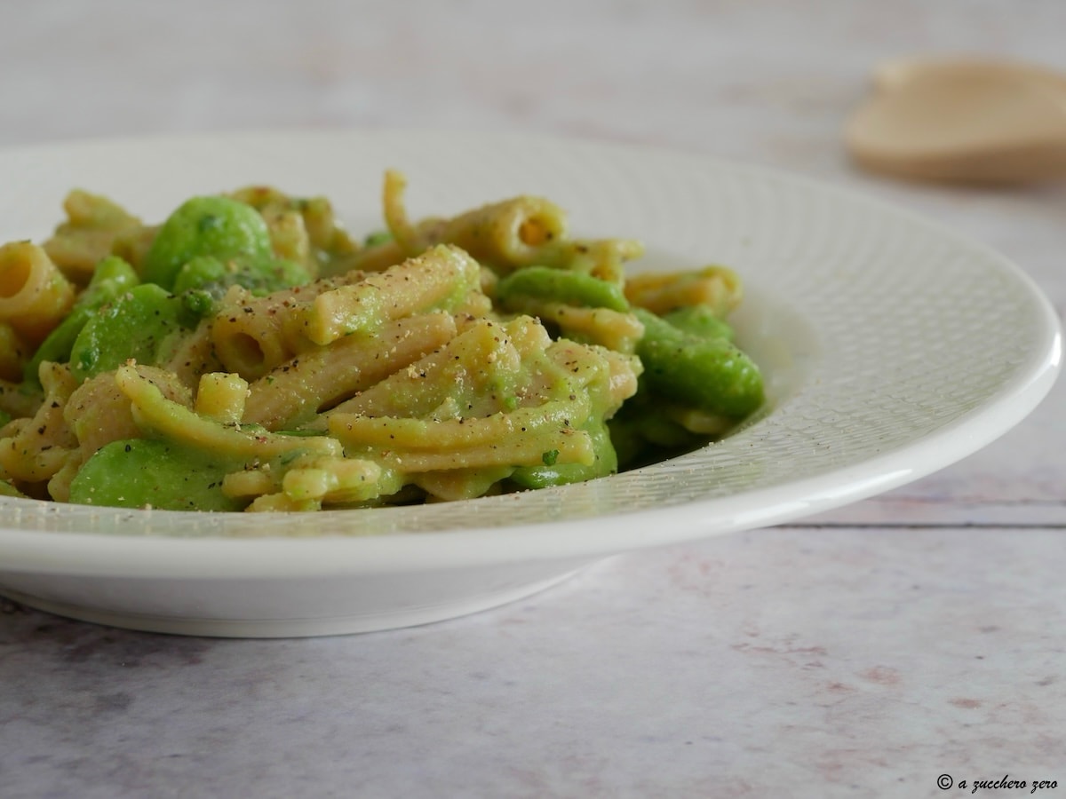 Creamy Pasta with Fava Beans and Asparagus