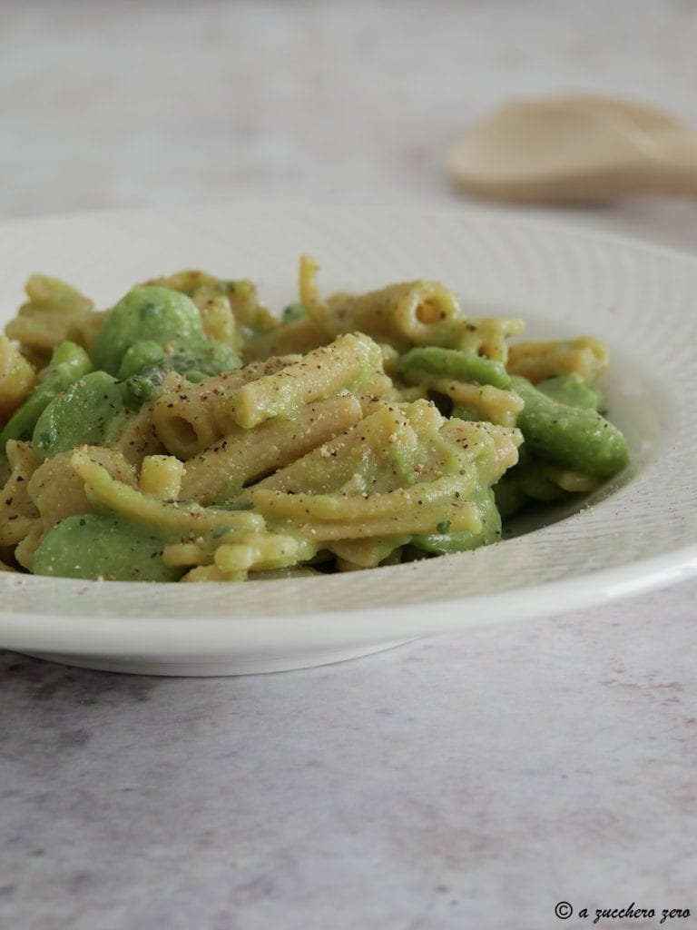 Creamy Pasta with Fava Beans and Asparagus