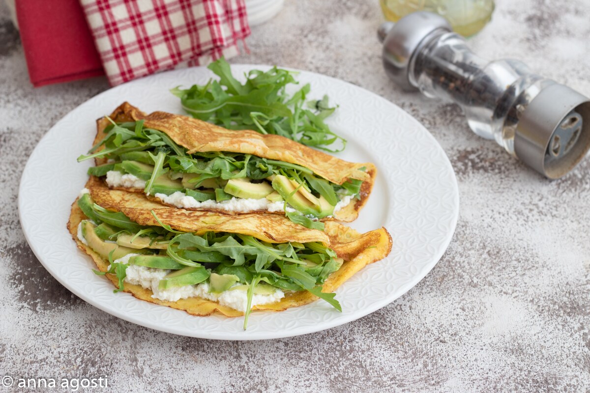 Crepes with Ricotta and Avocado Cream