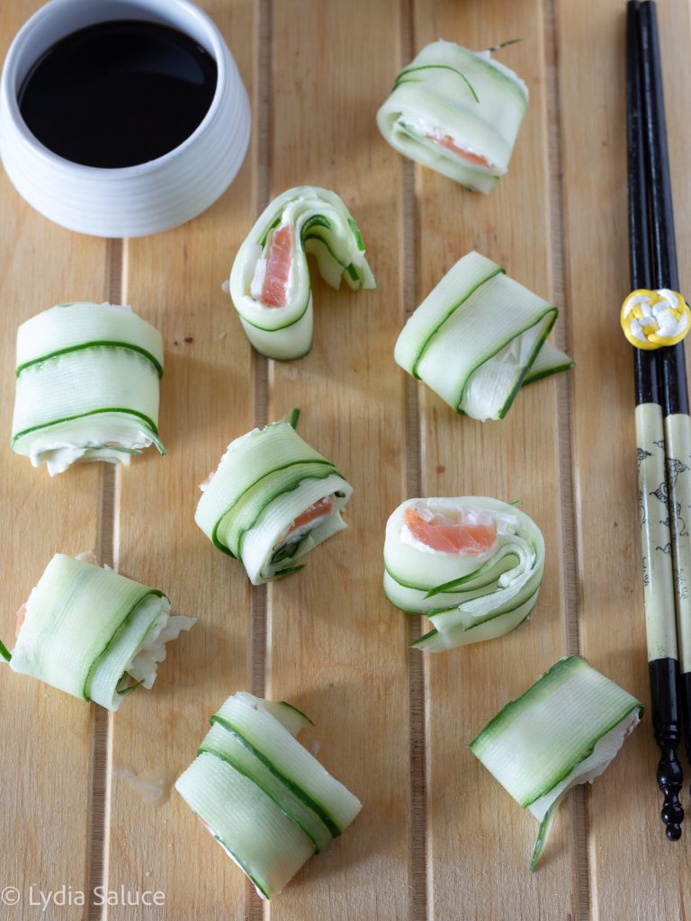 Cucumber Rolls with Salmon