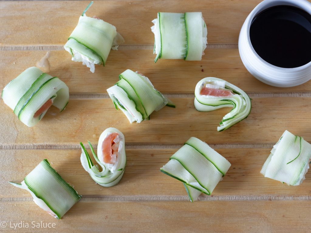 Cucumber Rolls with Salmon