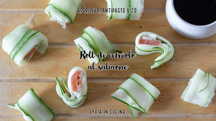 Cucumber Rolls with Salmon and Cheese