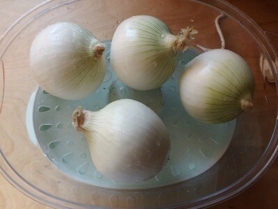 whole onions steaming