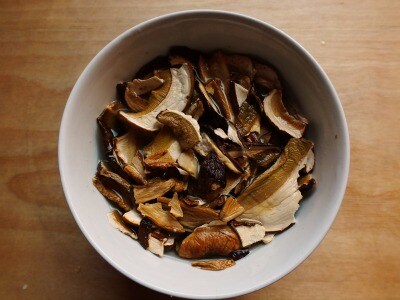 soaked dried mushrooms