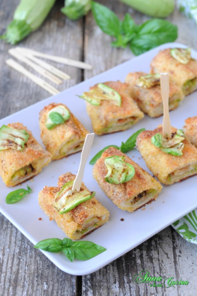 Rolled Sandwich Bread with Zucchini and Cheese